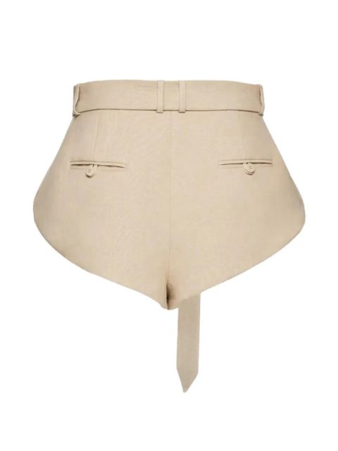 Magda Butrym belted pleated shorts - Neutrals