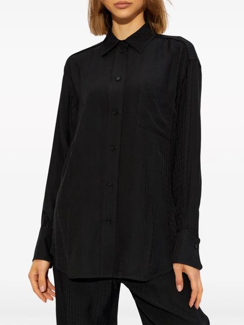 Victoria Beckham monogram-pattern button-down shirt - Black