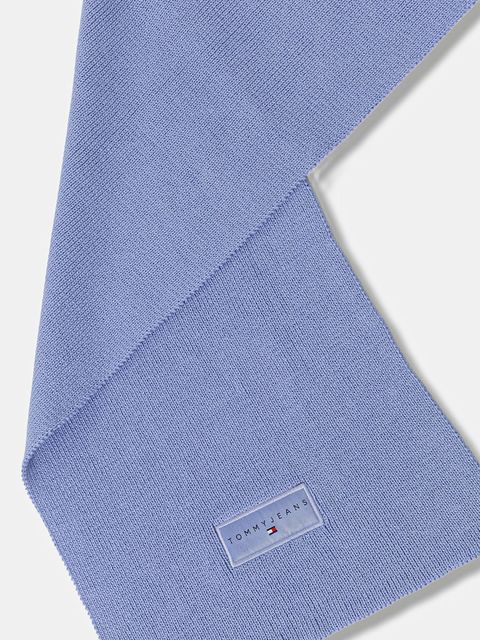 Tommy Jeans szalik bawełniany damski kolor niebieski gładki AW0AW18209 - zdjęcie produktu nr 2