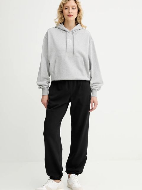 Calvin Klein bluza damska kolor szary z kapturem gładka LV044D204G