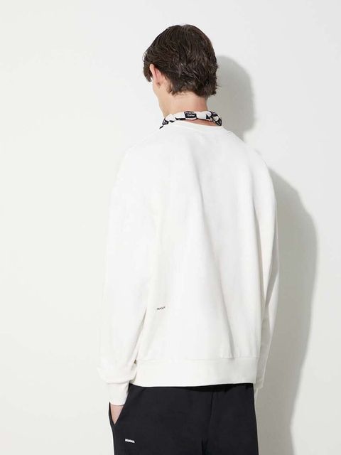 Pangaia bluza bawełniana kolor biały z nadrukiem