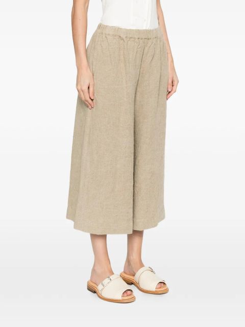 Comme Des Garçons elasticated-waist cropped trousers - Neutrals