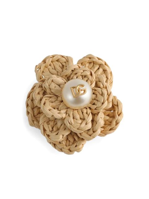 Dolce & Gabbana flower-detailing earrings - Neutrals