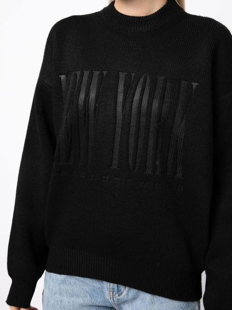 Alexander Wang logo-print long-sleeved jumper - Black