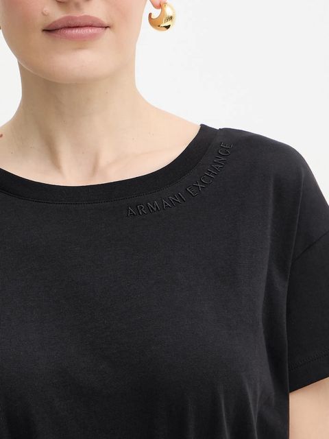 Armani Exchange t-shirt bawełniany damski kolor czarny XW001356 AF10356