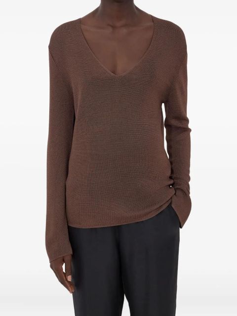 LouLou de Saison Saya V-neck jumper - Brown
