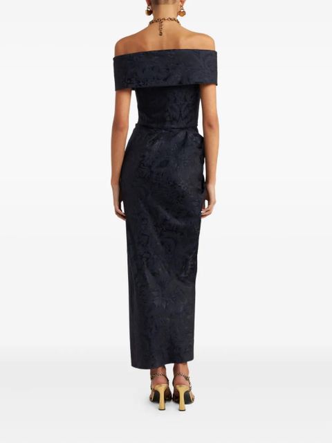 ETRO jacquard off-shoulder evening dress - Blue