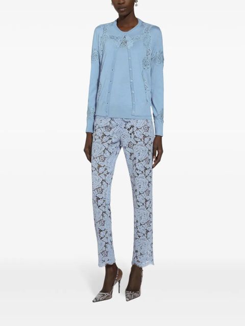 Dolce & Gabbana DNA lace embroidery detailing cardigan - Blue