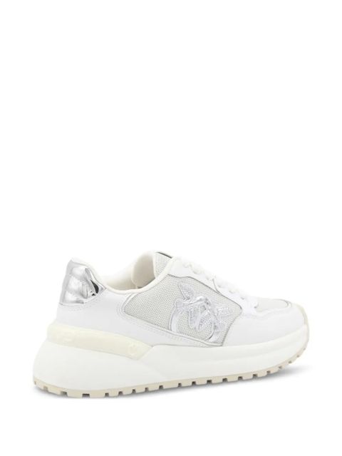 PINKO Love Birds-embellished platform sneakers - White
