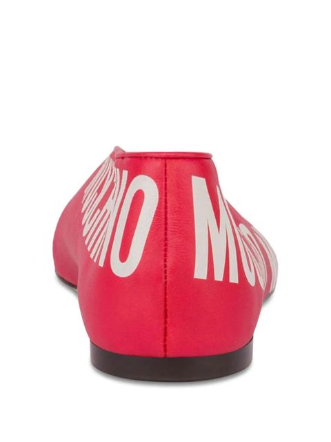Moschino logo-print ballet flats - Red