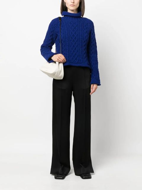 Jil Sander satin-finish wide-leg trousers - Black - zdjęcie produktu nr 2