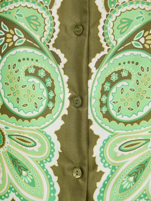 Luisa Spagnoli koszula jedwabna kolor zielony regular z kołnierzykiem klasycznym