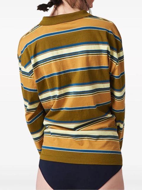 Miu Miu striped cotton polo shirt - Brown - zdjęcie produktu nr 2