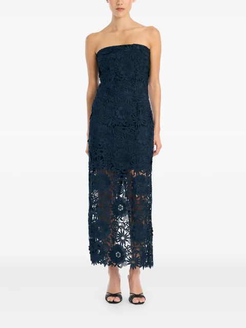 ROTATE BIRGER CHRISTENSEN floral-lace midi dress - Blue - zdjęcie produktu nr 2