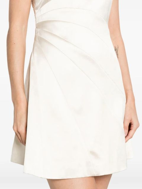 SANDRO Sirene one-shoulder ruched mini dress - Neutrals