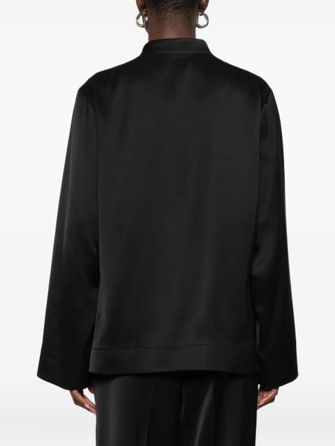 Róhe Mandarin-collar satin jacket - Black