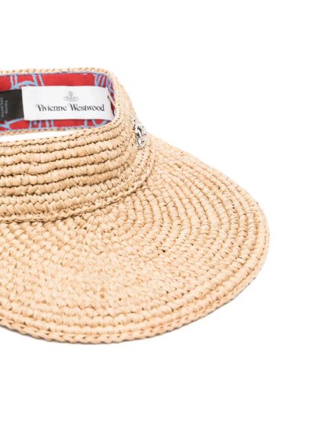 Vivienne Westwood Orb raffia visor - Neutrals