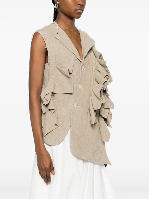 Comme Des Garçons ruffled buttoned gilet - Neutrals
