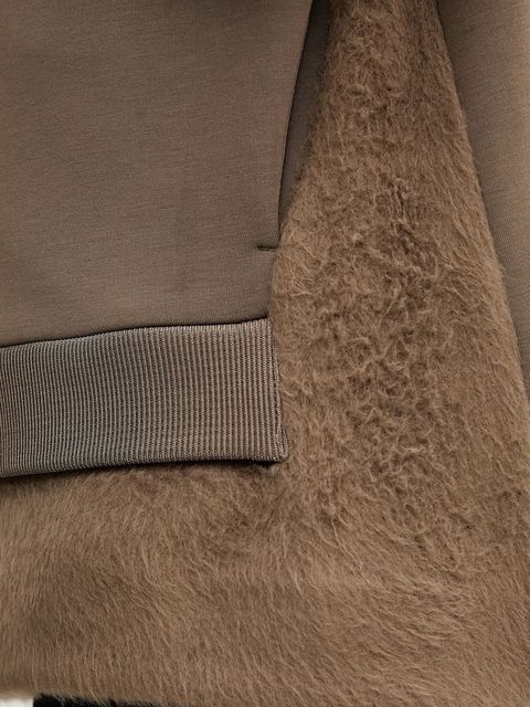 BOSS bluza damska kolor brązowy z kapturem gładka 50548731