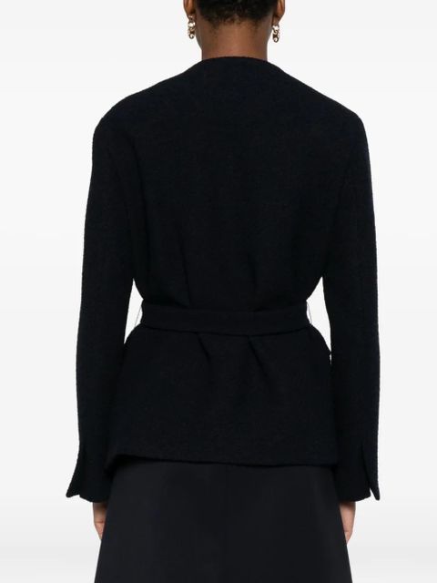 Maje belted tweed jacket - Blue