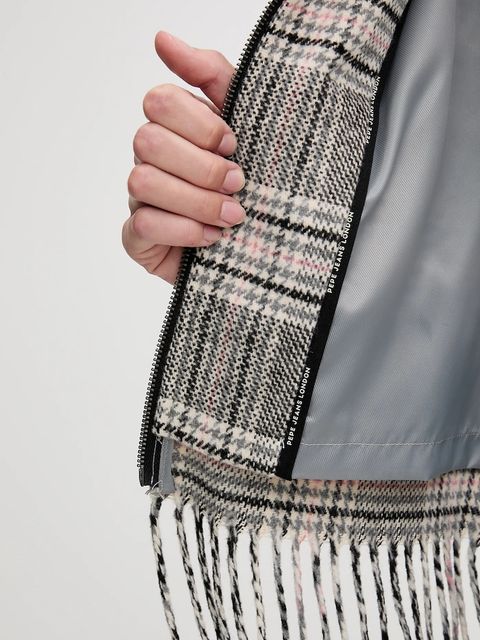 Pepe Jeans kurtka z dodatkiem wełny kolor szary przejściowa PL4024341 - zdjęcie produktu nr 2