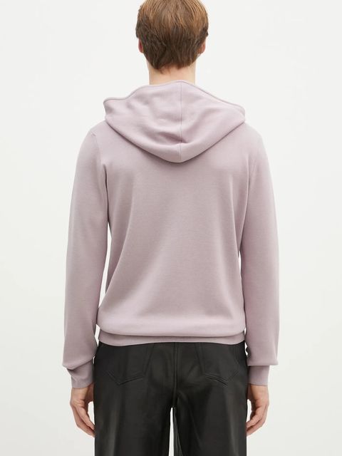 Pangaia bluza wełniana kolor fioletowy z kapturem gładka 10001273