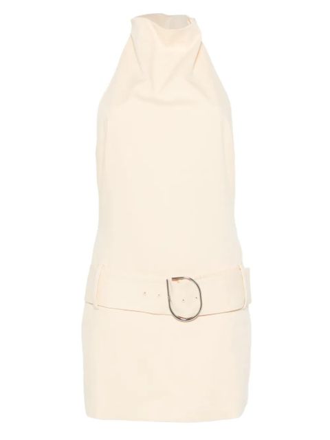 SIR. Sabina belted halterneck mini dress - Neutrals - zdjęcie produktu nr 1