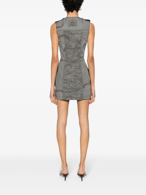 Marine Serre Regenerated camouflage mini dress - Grey