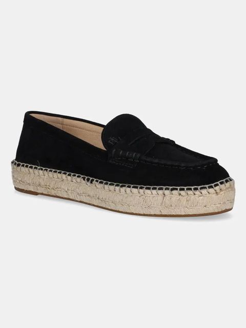 Lauren Ralph Lauren espadryle zamszowe Luize Loafer kolor czarny 802953958003 - zdjęcie produktu nr 1