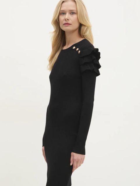 Answear.LAB sukienka kolor czarny mini dopasowana