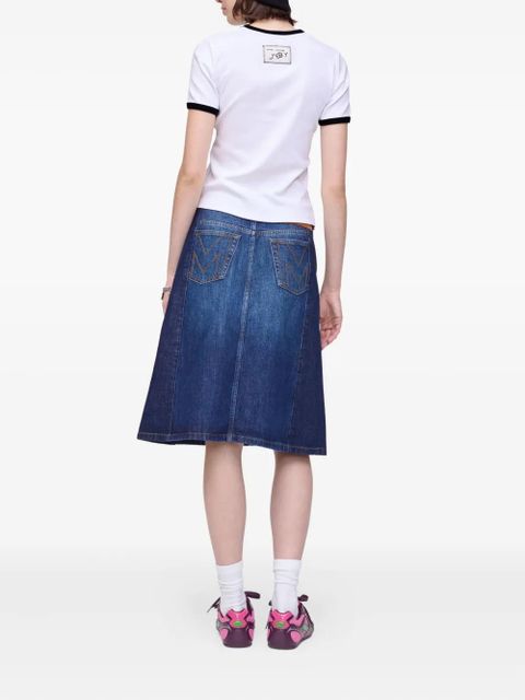 Marc Jacobs flower-print ringer tee - White