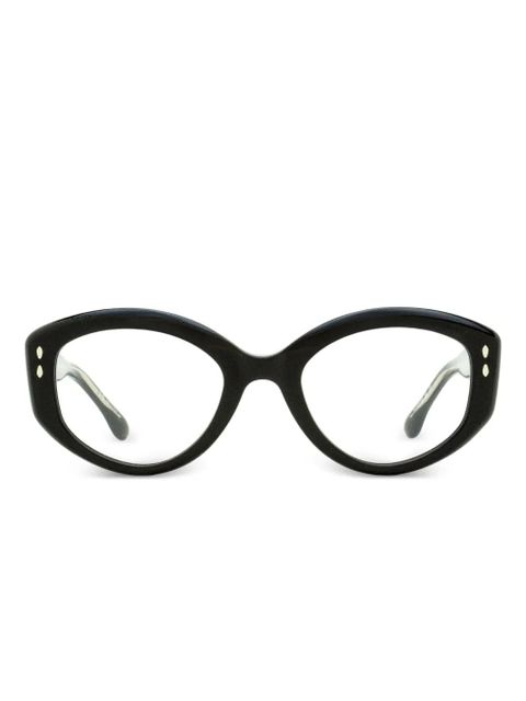 Isabel Marant Eyewear rivet-detail oval-frame glasses - Black - zdjęcie produktu nr 1