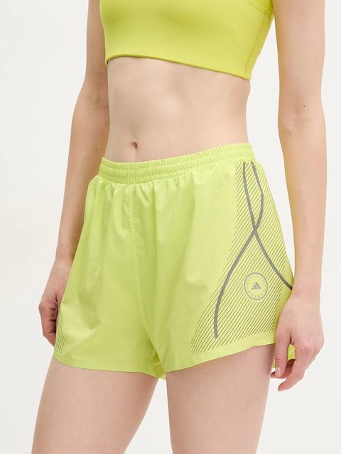 adidas by Stella McCartney szorty damskie kolor zielony z nadrukiem medium waist JI8054 - zdjęcie produktu nr 1