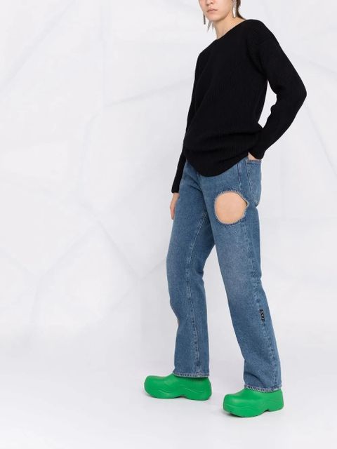 Off-White ribbed-knit wool jumper - Black