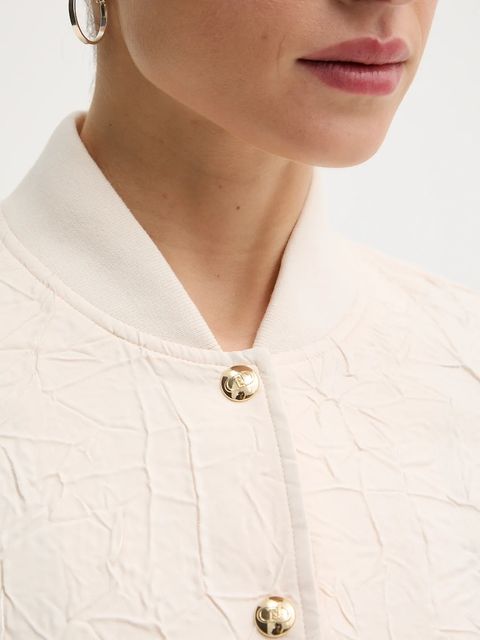 Liu Jo kurtka bomber kolor beżowy przejściowa oversize TA6178 TS118