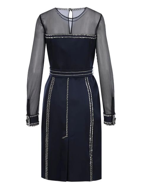 Prada crystal-embellished chiffon minidress - Blue - zdjęcie produktu nr 2