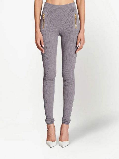 Balmain high-waist skinny trousers - Grey