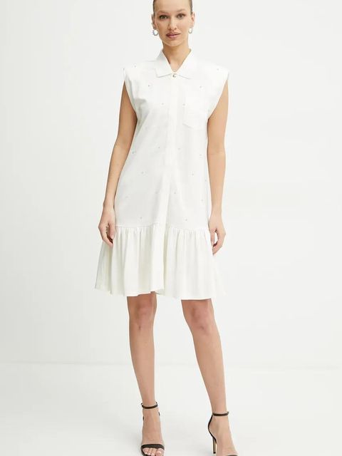 Liu Jo sukienka kolor beżowy mini rozkloszowana TA5191 J5942 - zdjęcie produktu nr 2