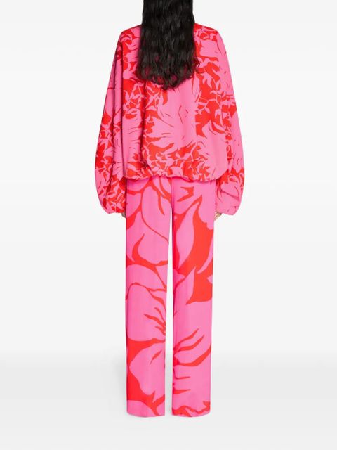 DRIES VAN NOTEN floral tailored pants - Pink