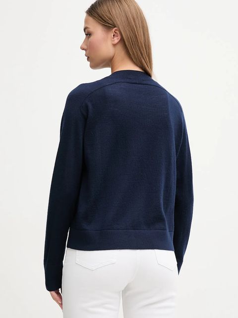 United Colors of Benetton kardigan wełniany damski kolor granatowy lekki 11AHD604R