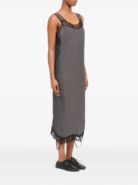 MM6 Maison Margiela lace trim midi dress - Grey