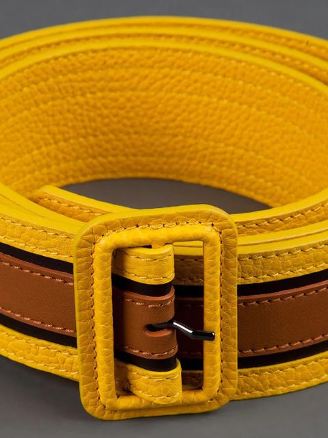 Burberry bi-colour leather belt - Yellow