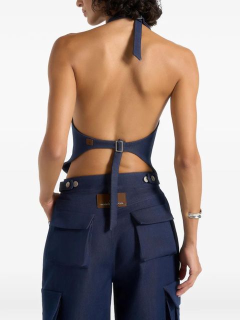 Manière De Voir zip-fastening halterneck top - Blue