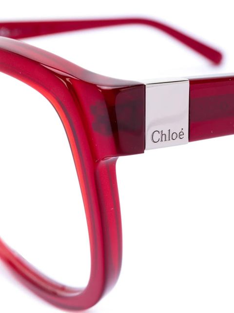 Chloé Eyewear acetate round framed glasses - Red