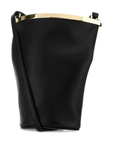 Tod's metallic-trim shoulder bag - Black