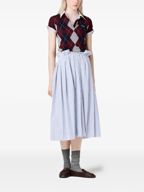 Miu Miu argyle intarsia-knit sweater - Red