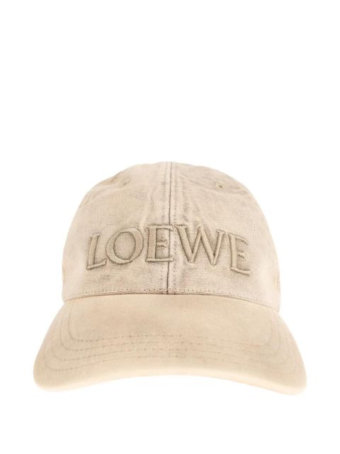 LOEWE logo-embroidered cotton cap hat - White - zdjęcie produktu nr 1