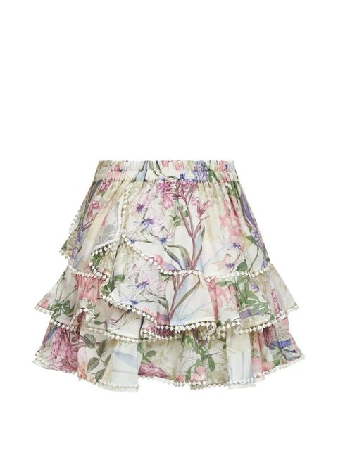 Charo Ruiz Ibiza Fera floral-print ruffled mini skirt - Neutrals - zdjęcie produktu nr 2