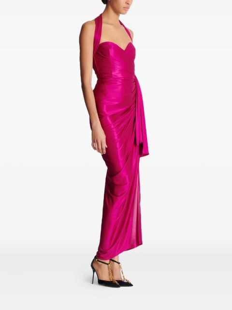 Balmain draped jersey midi dress - Pink