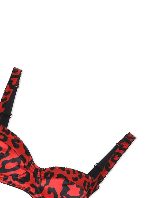 Dolce & Gabbana leopard-print balconette bra - Red
